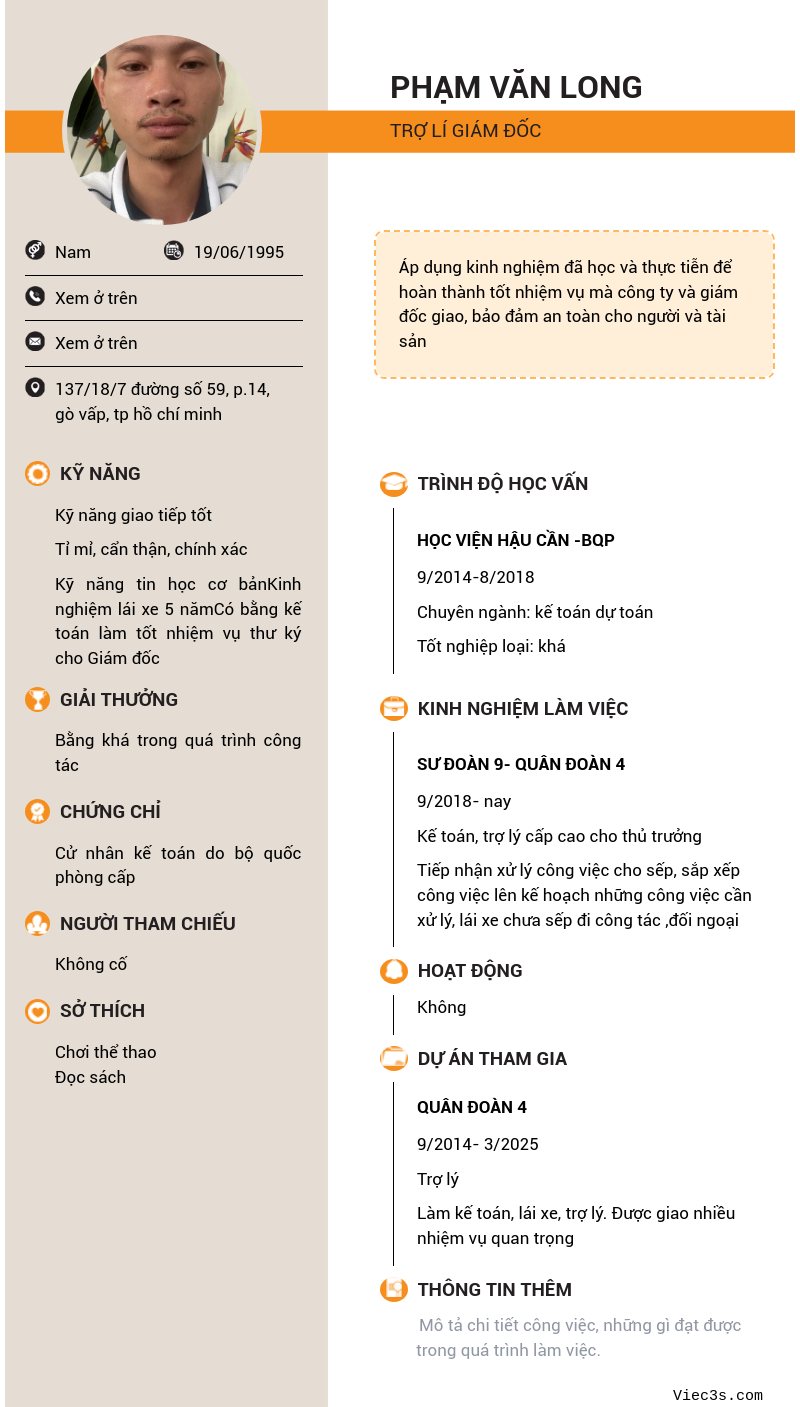 CV ứng viên