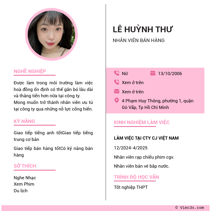 CV ứng viên