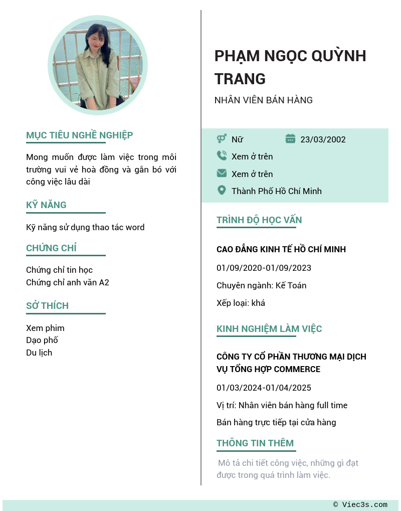CV ứng viên