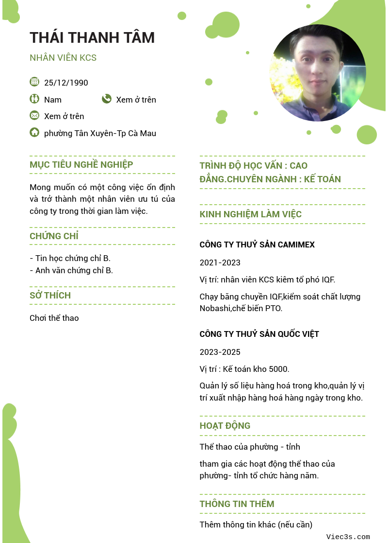 CV ứng viên