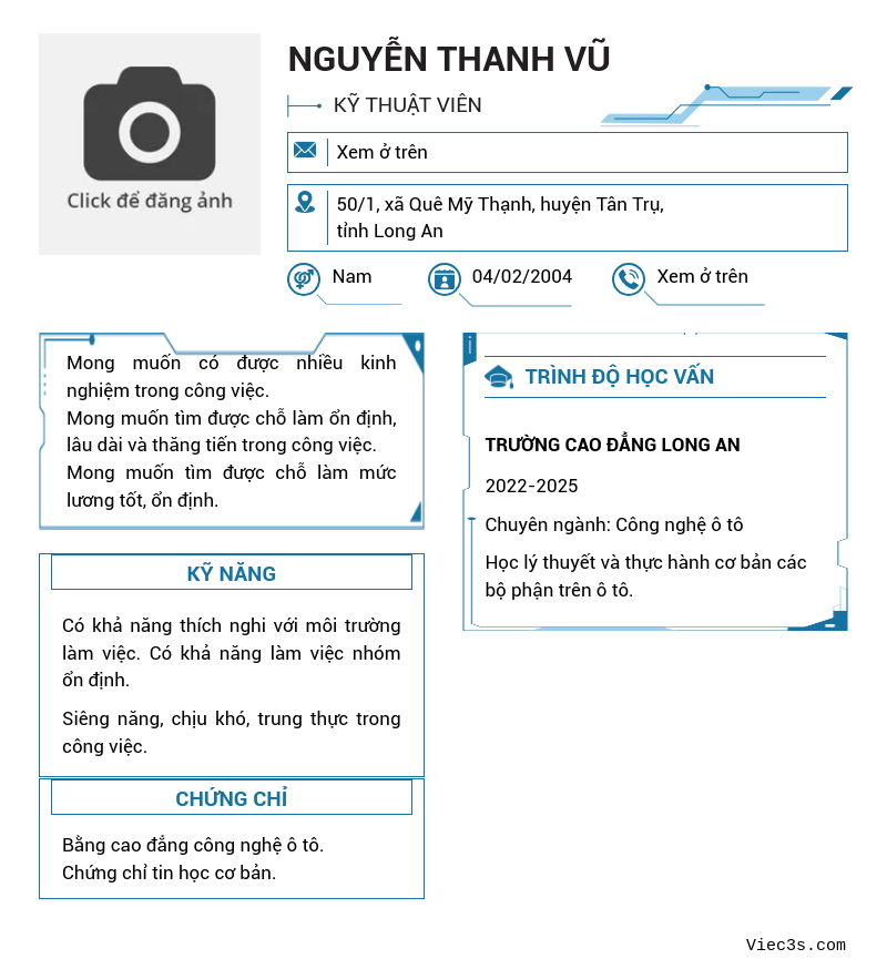 CV ứng viên