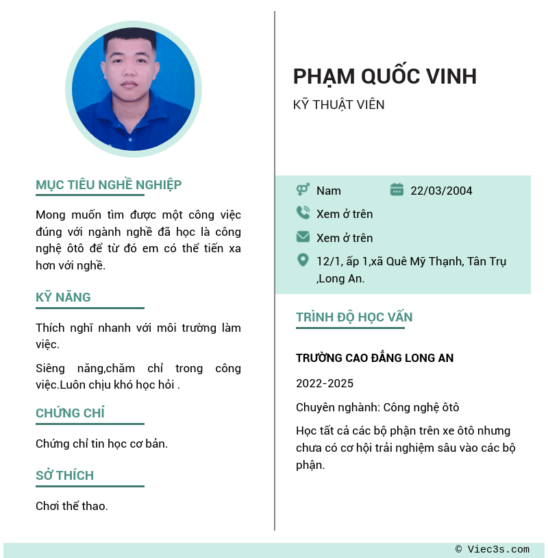 CV ứng viên