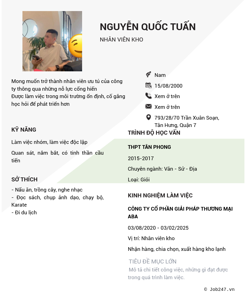 CV ứng viên