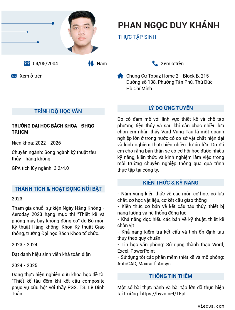 CV ứng viên