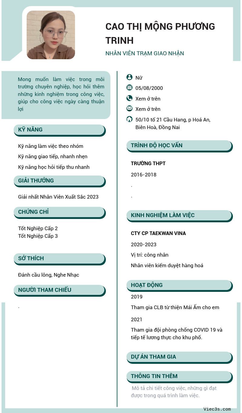 CV ứng viên