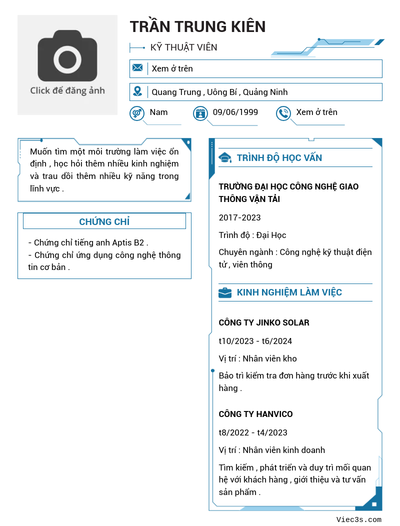 CV ứng viên