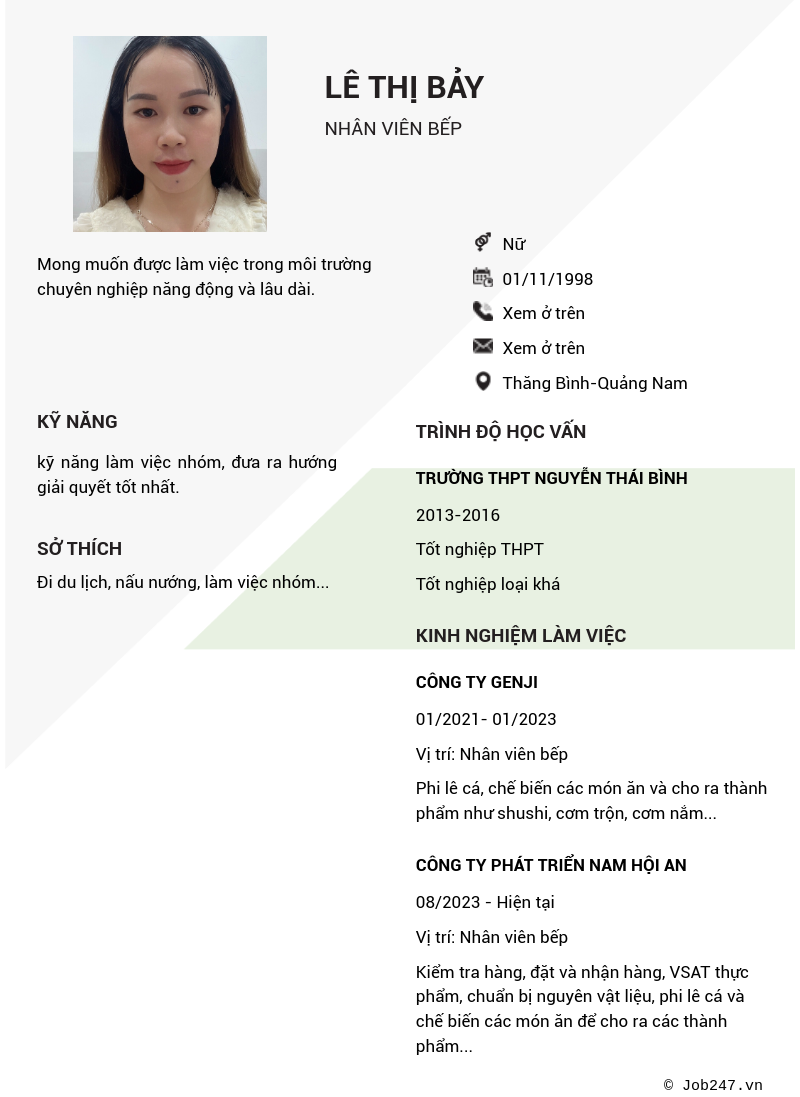 CV ứng viên
