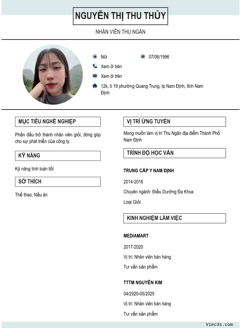 CV ứng viên