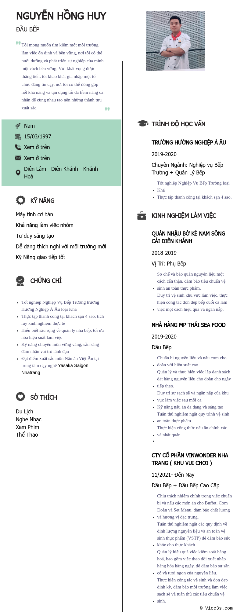 CV ứng viên