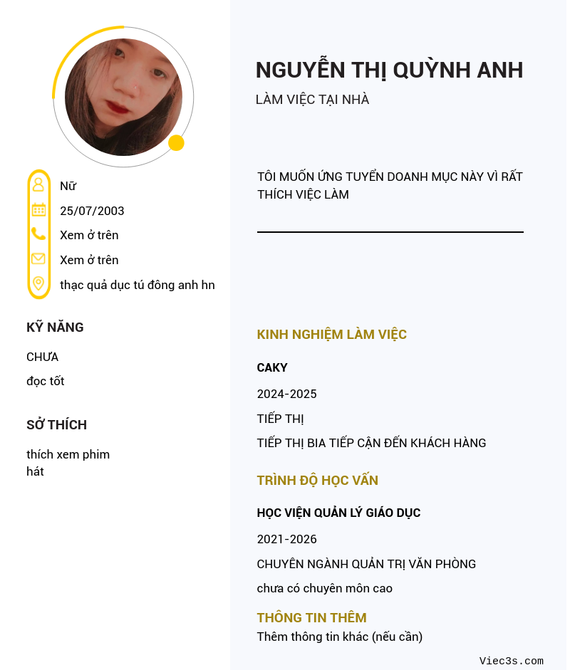 CV ứng viên