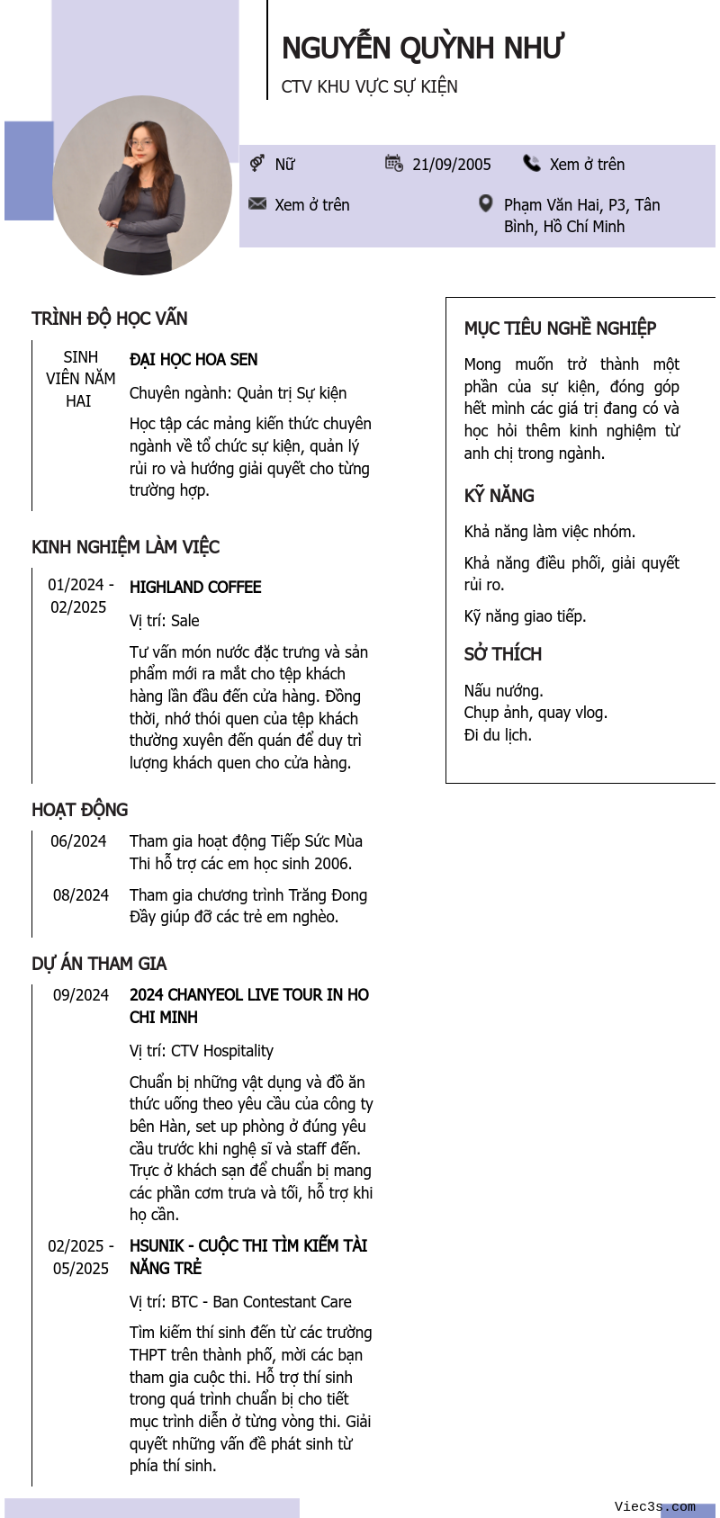 CV ứng viên