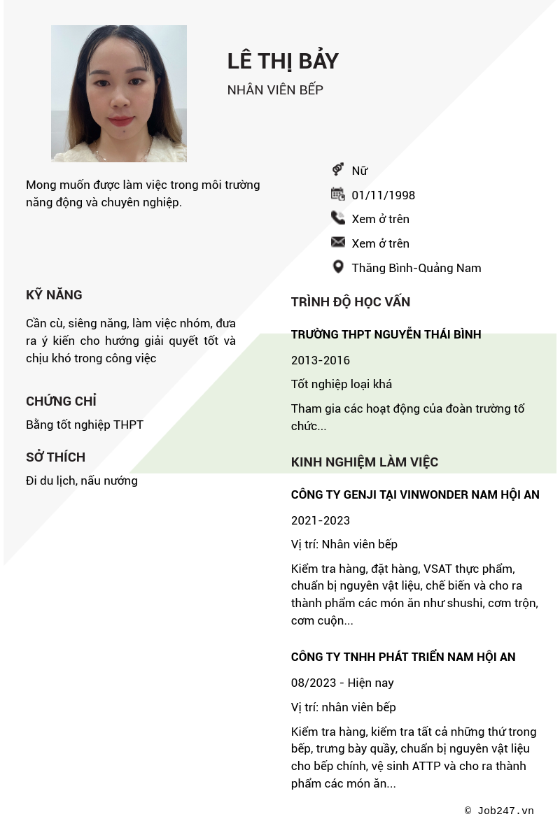 CV ứng viên