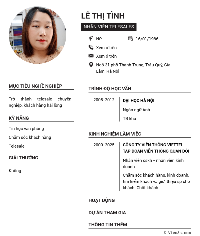 CV ứng viên
