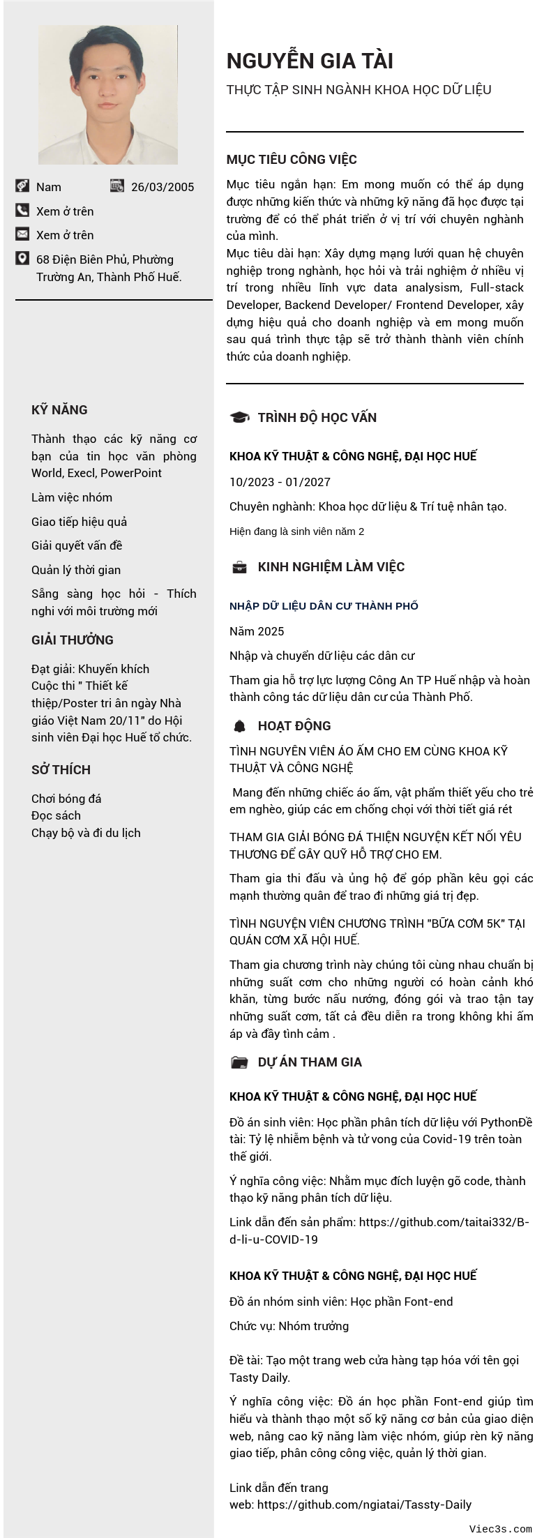 CV ứng viên