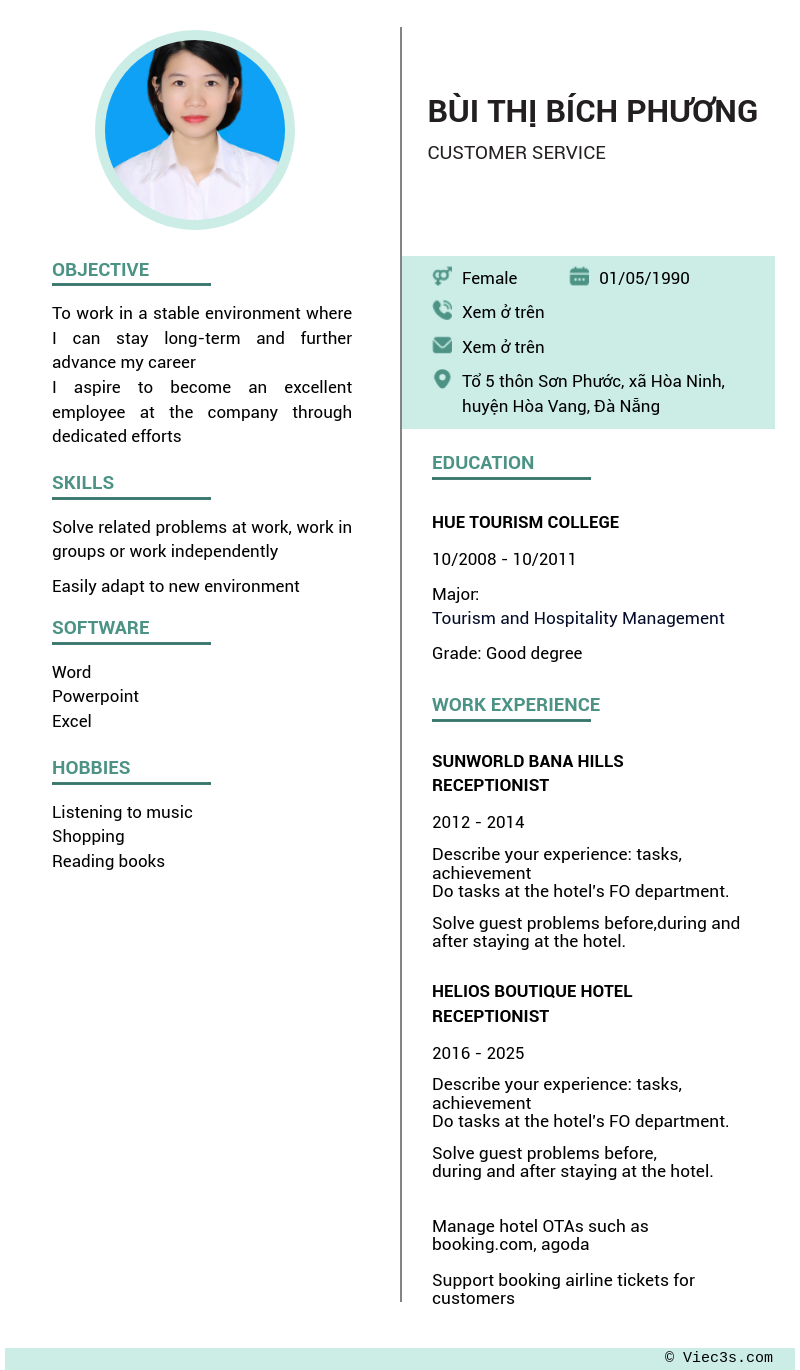 CV ứng viên