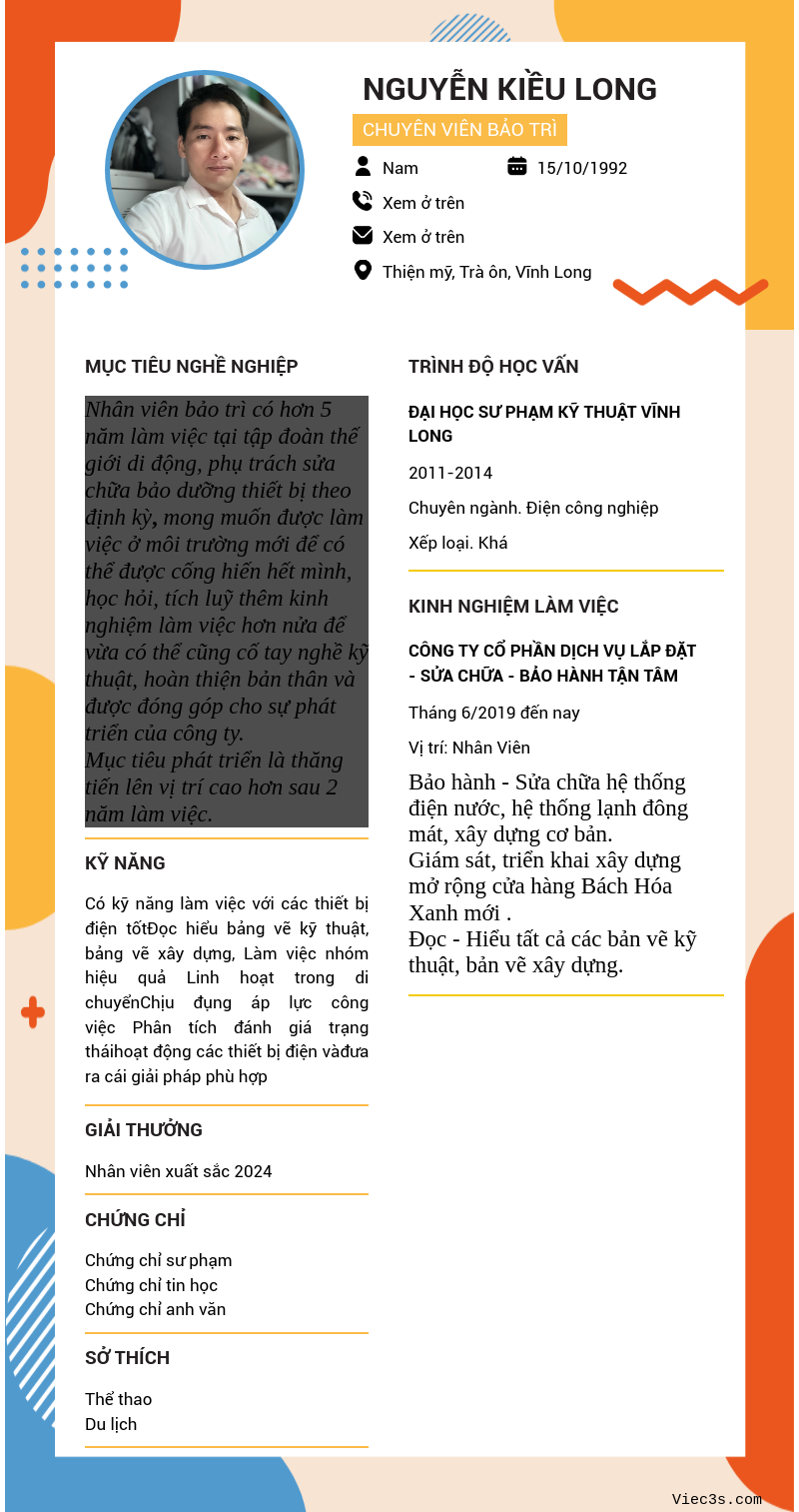 CV ứng viên