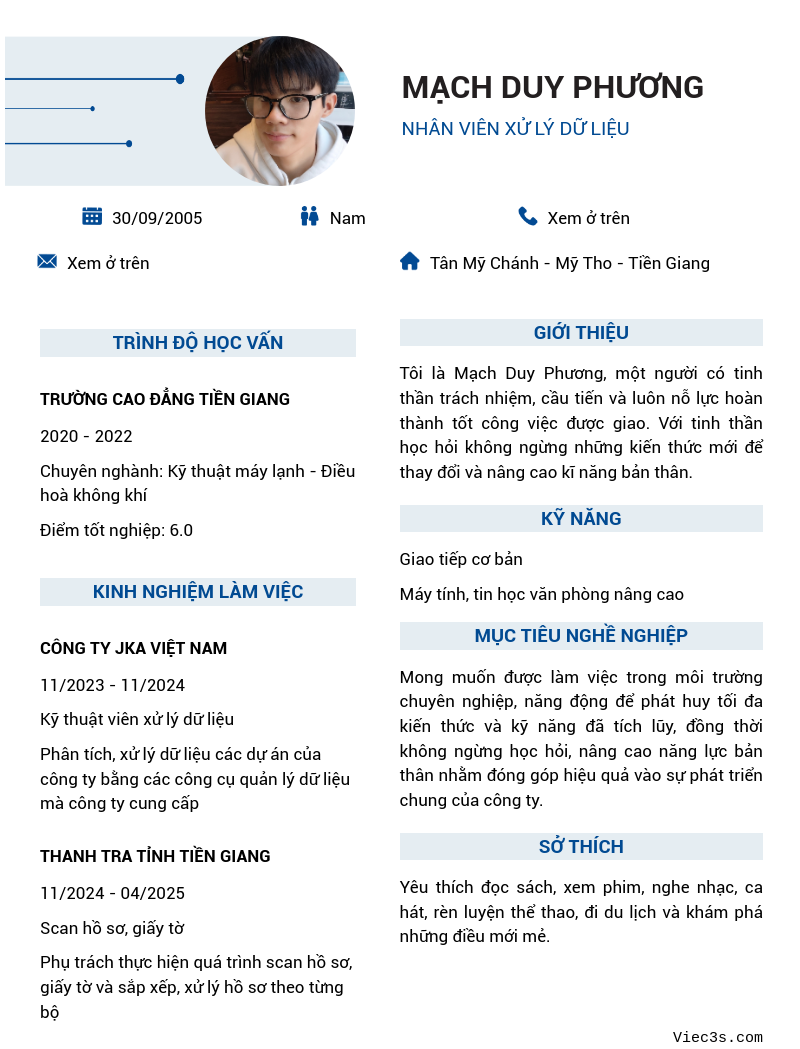 CV ứng viên