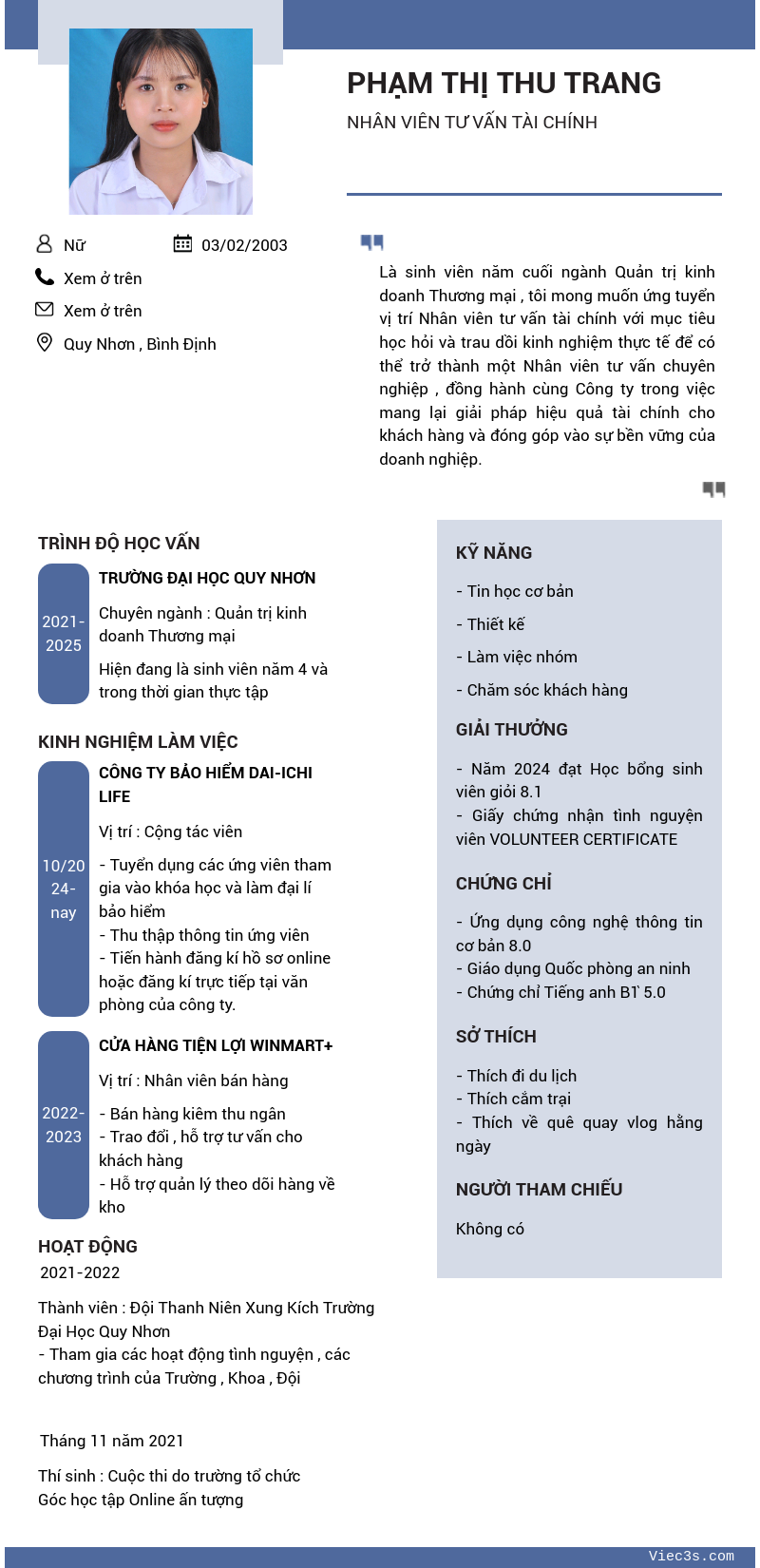 CV ứng viên