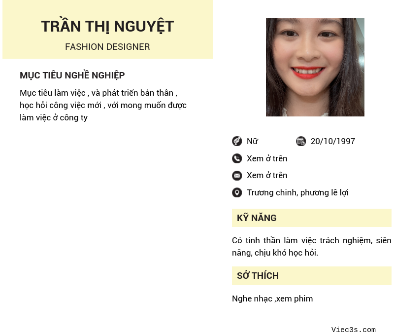 CV ứng viên