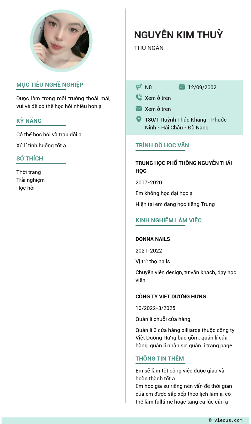 CV ứng viên