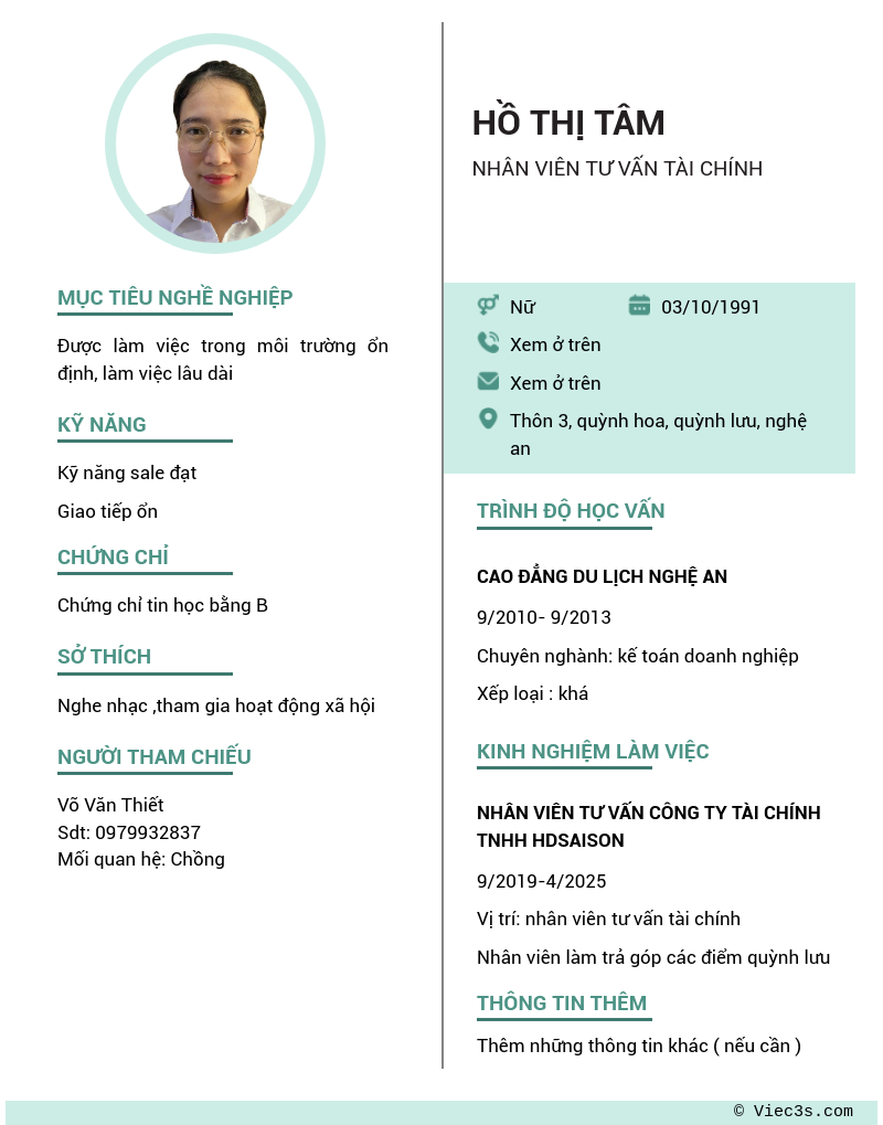 CV ứng viên