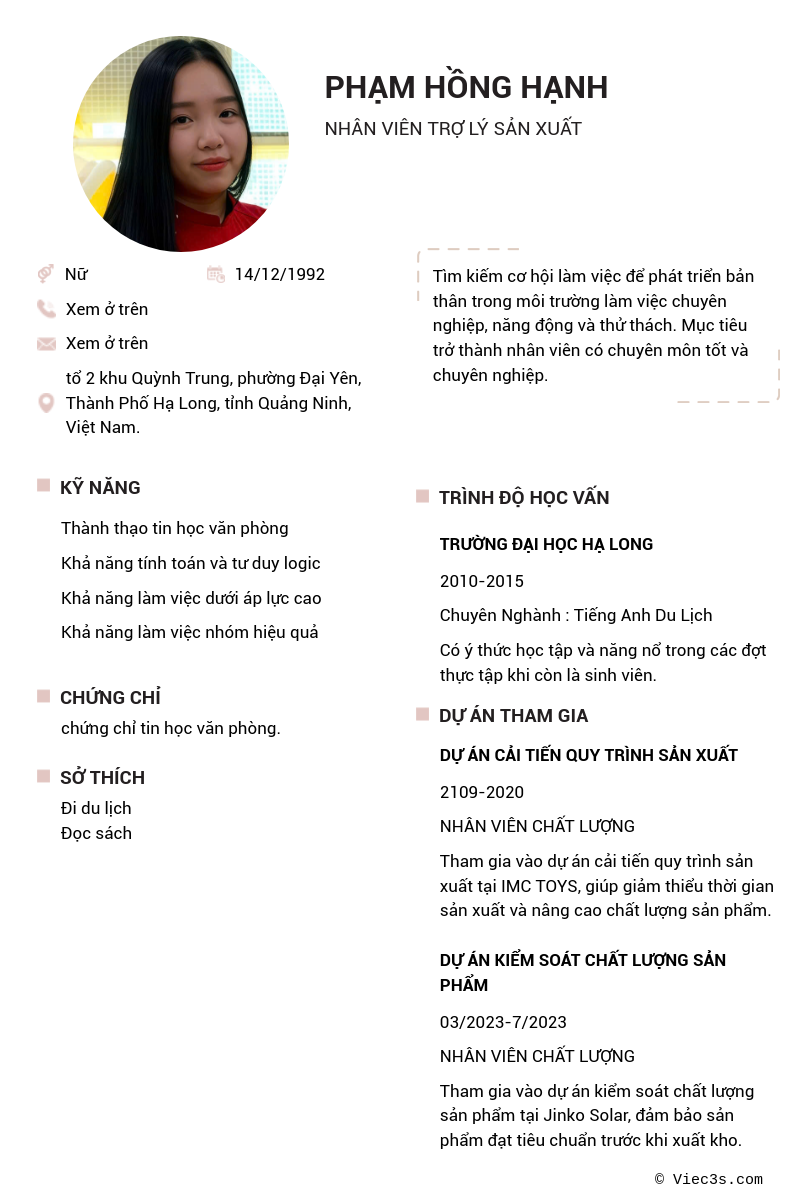 CV ứng viên
