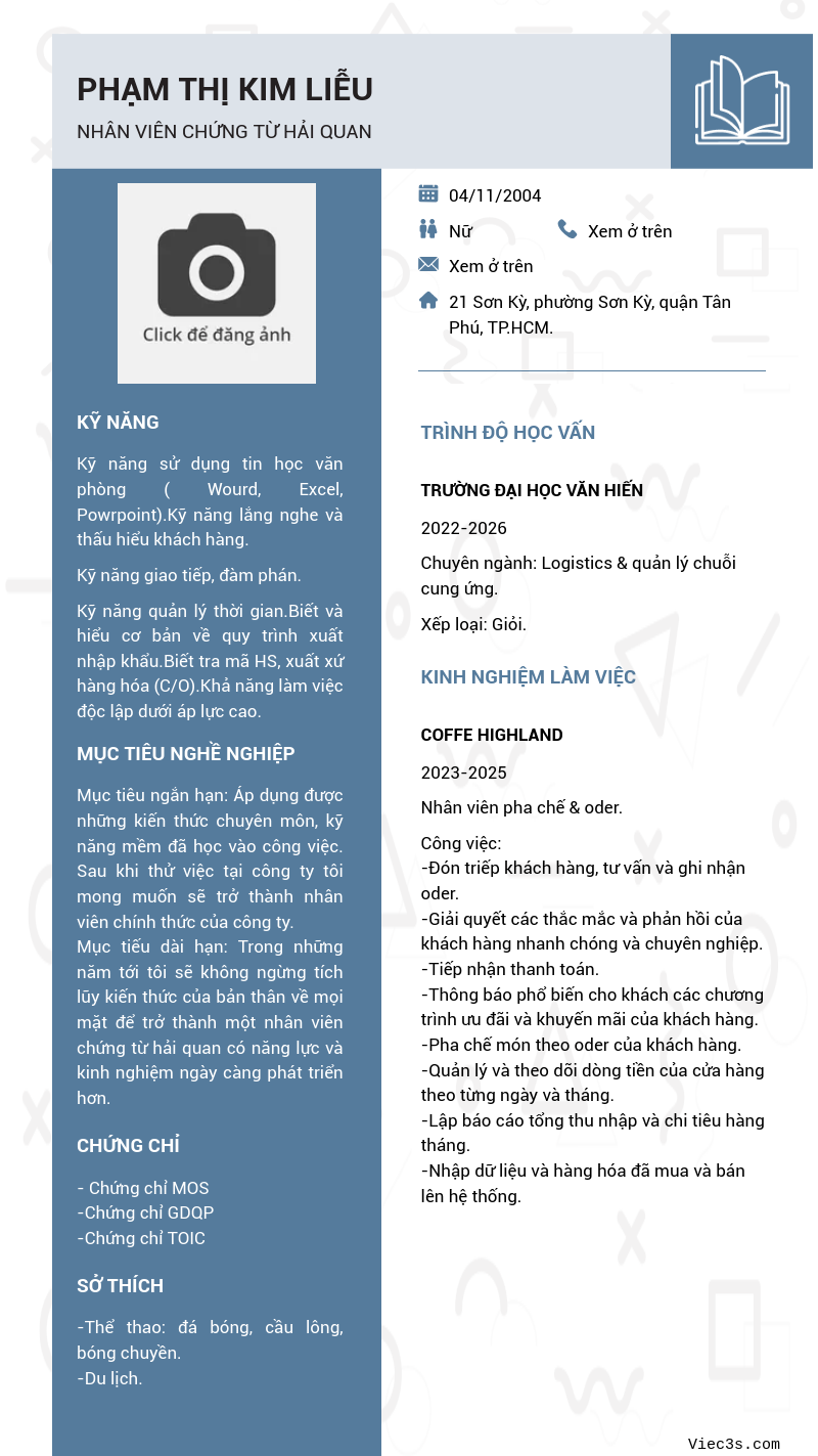 CV ứng viên