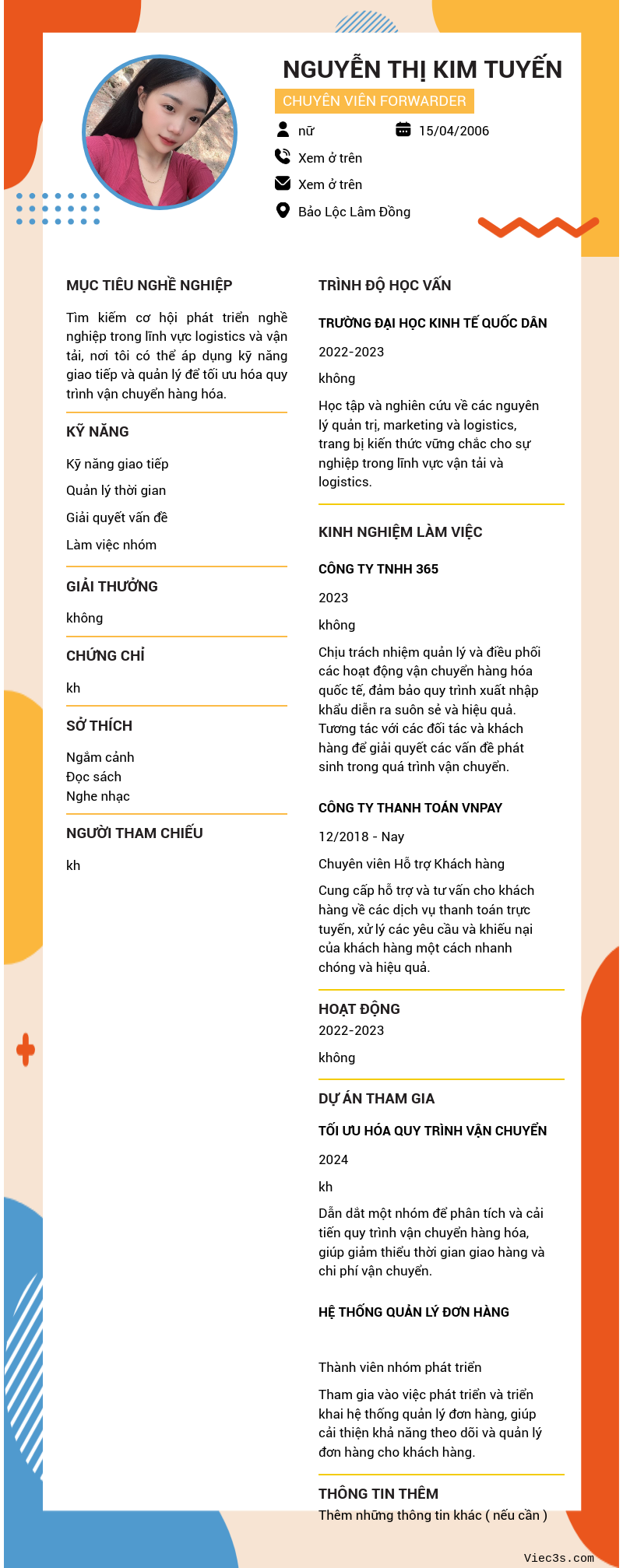 CV ứng viên
