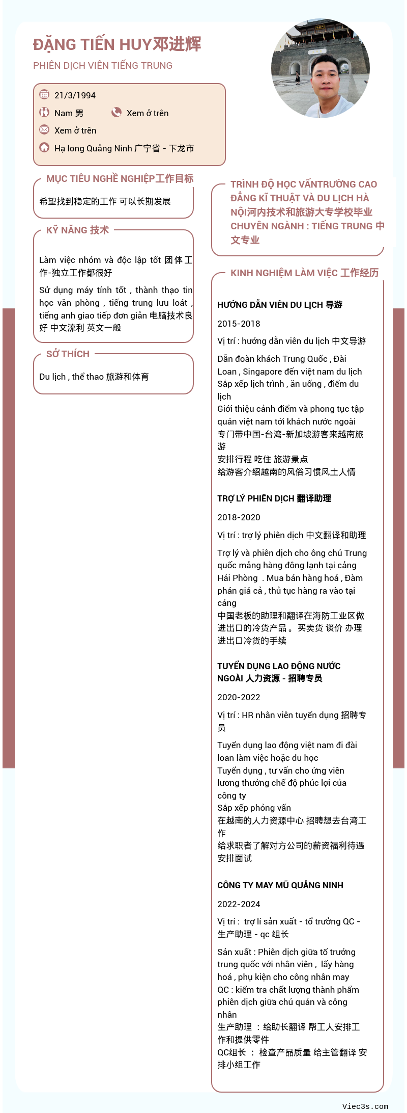CV ứng viên