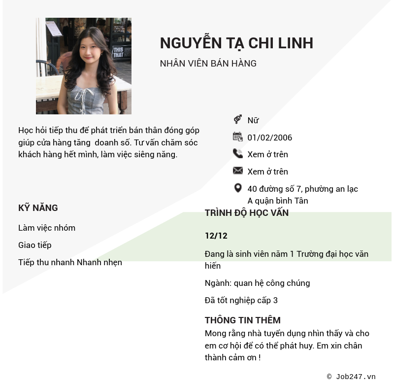 CV ứng viên
