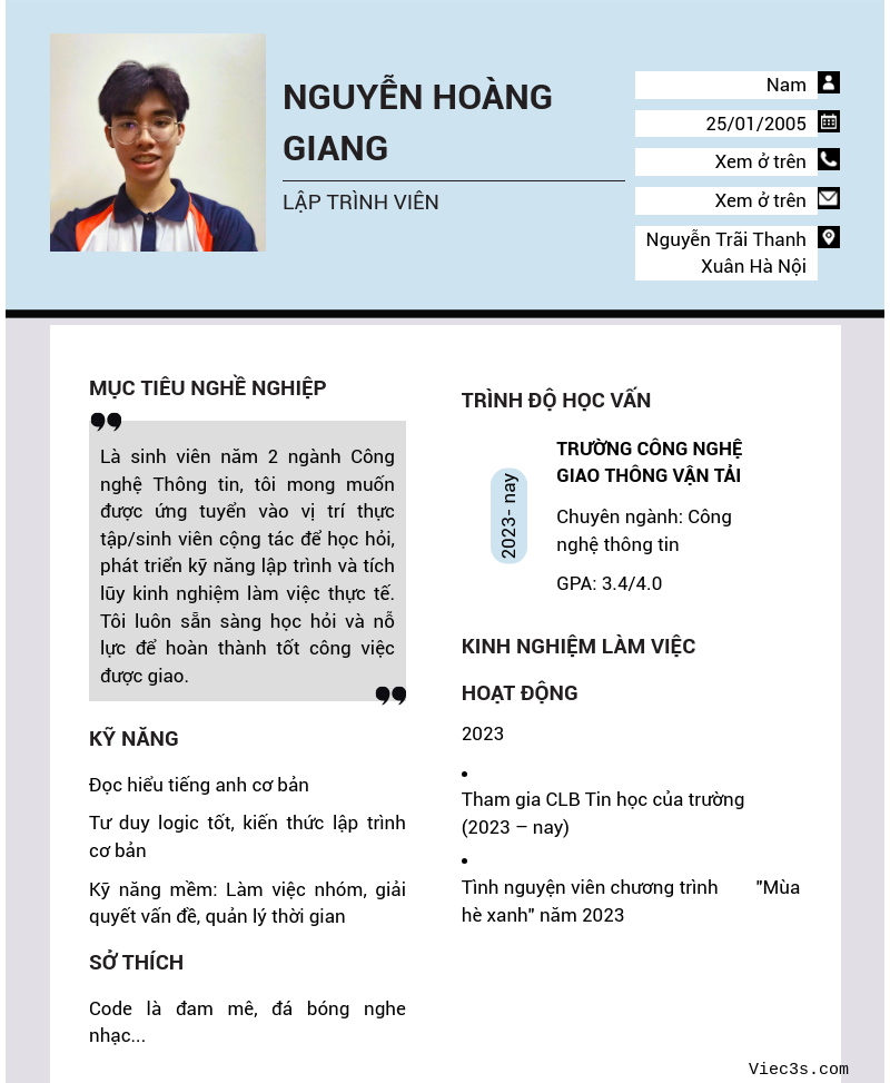 CV ứng viên