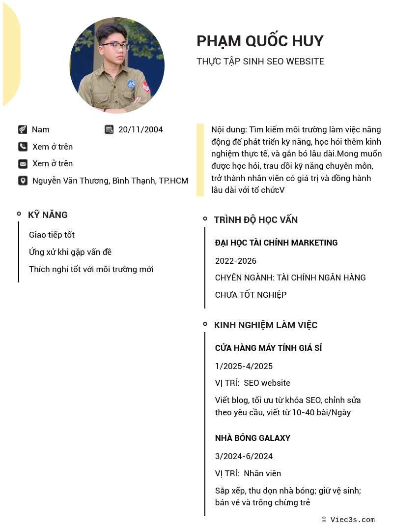 CV ứng viên