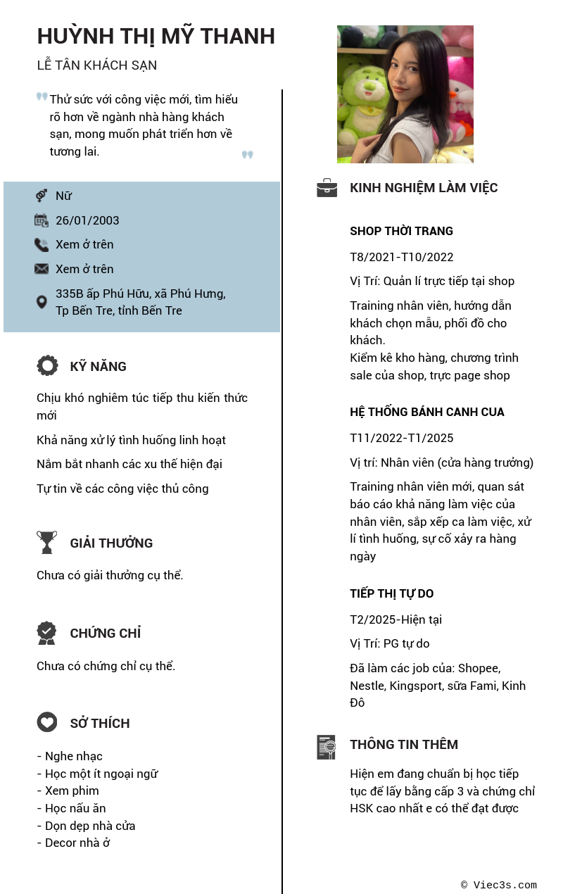 CV ứng viên