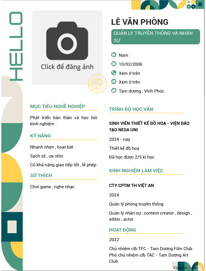 CV ứng viên