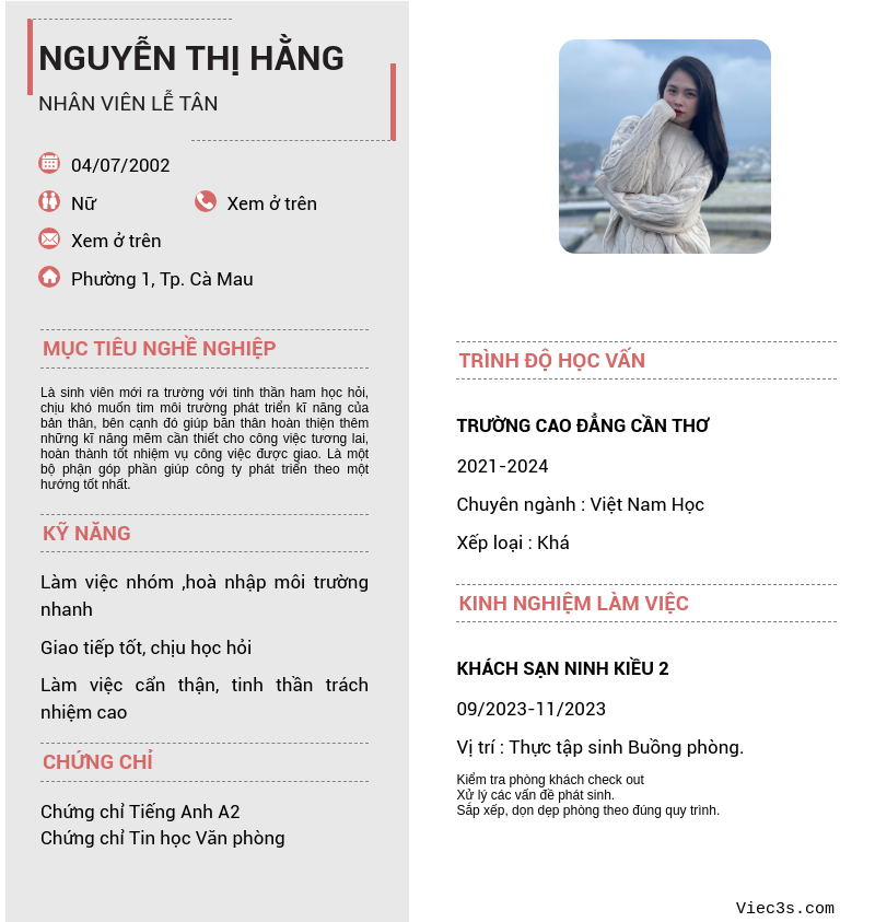 CV ứng viên