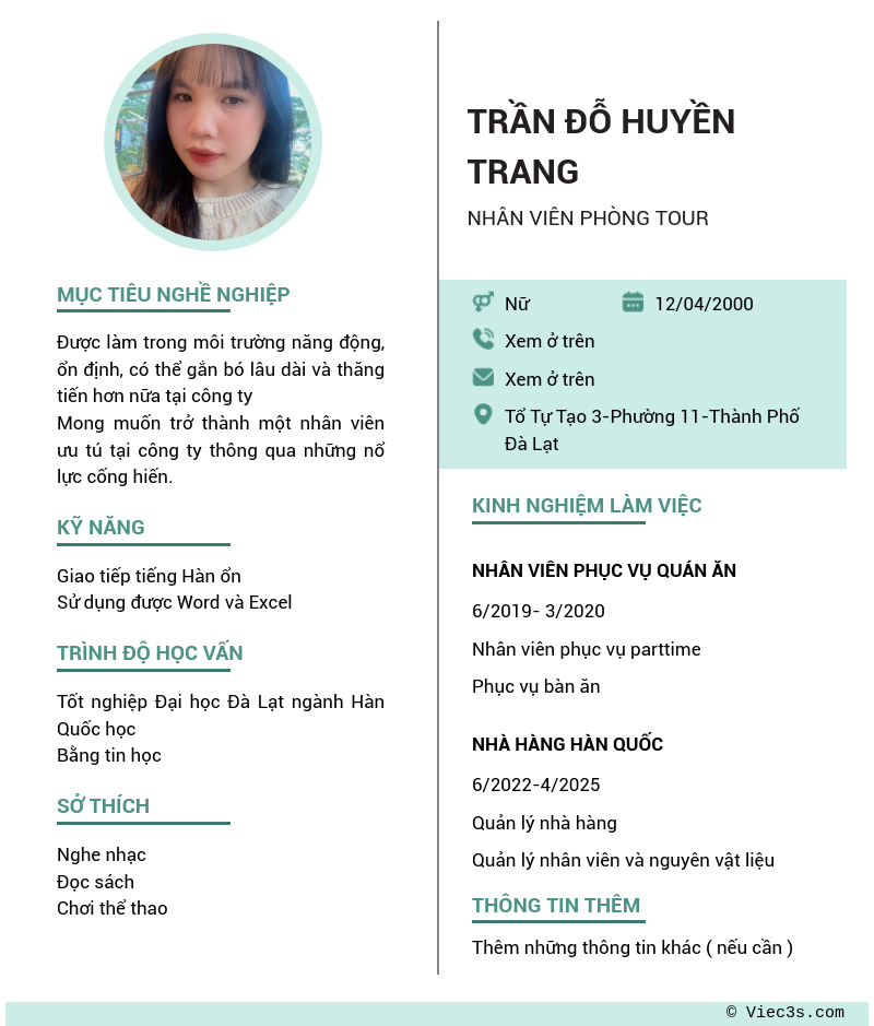 CV ứng viên