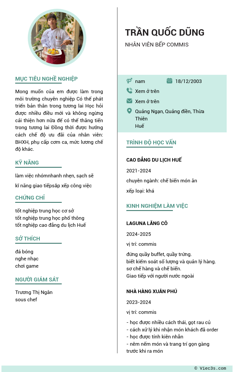 CV ứng viên