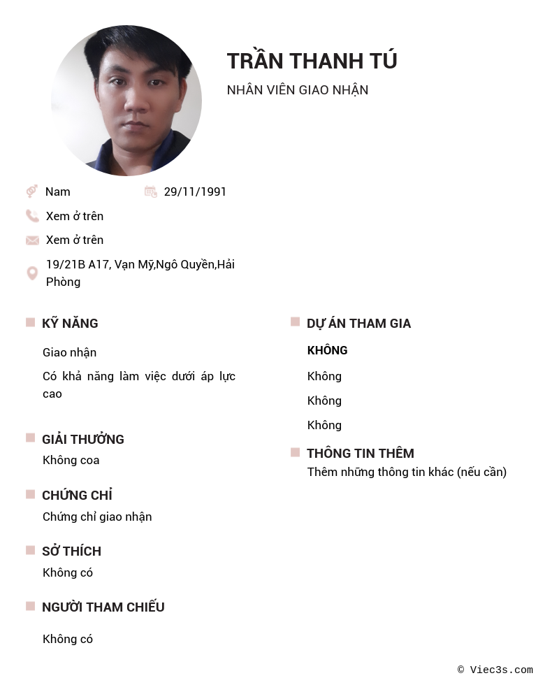 CV ứng viên