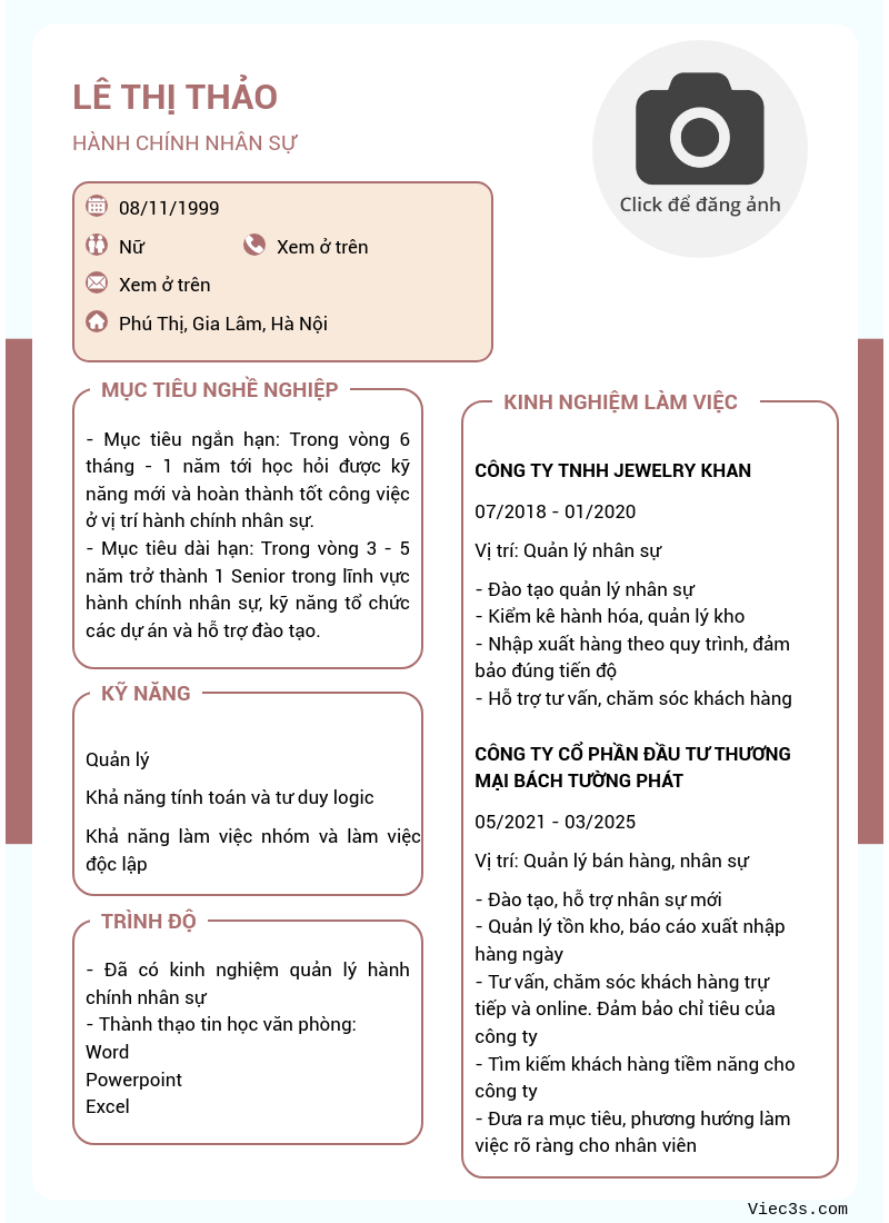 CV ứng viên