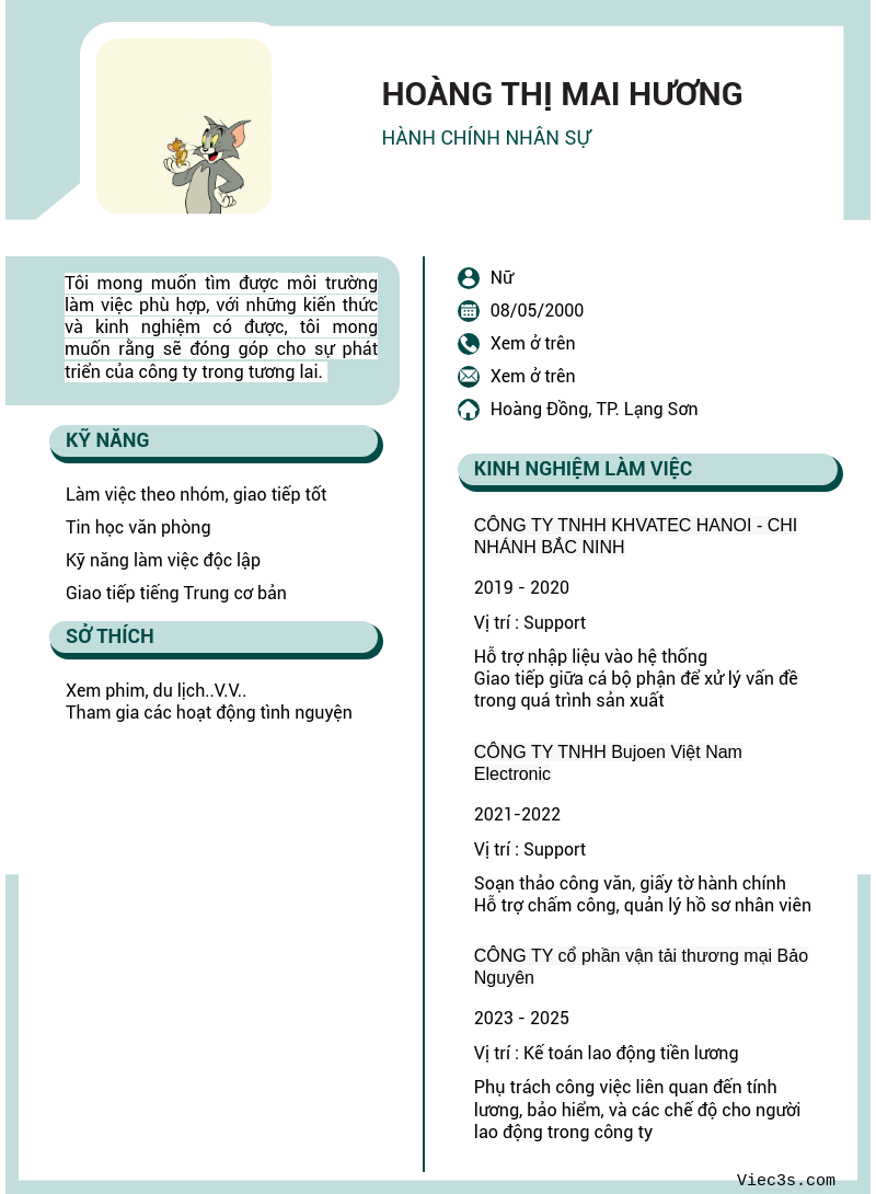 CV ứng viên