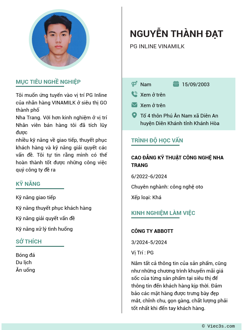 CV ứng viên