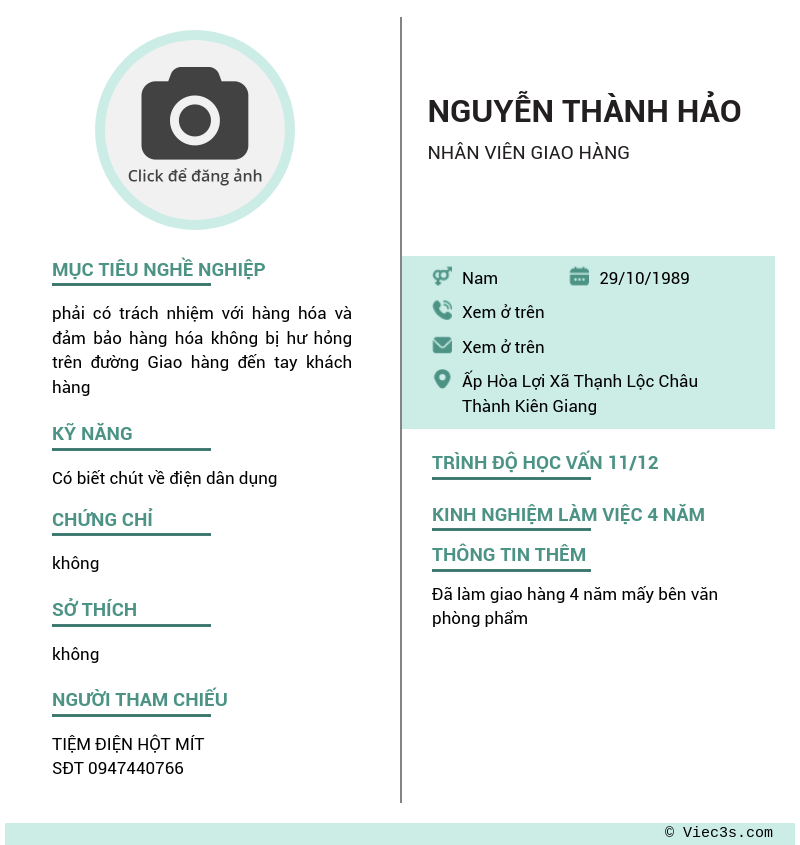 CV ứng viên