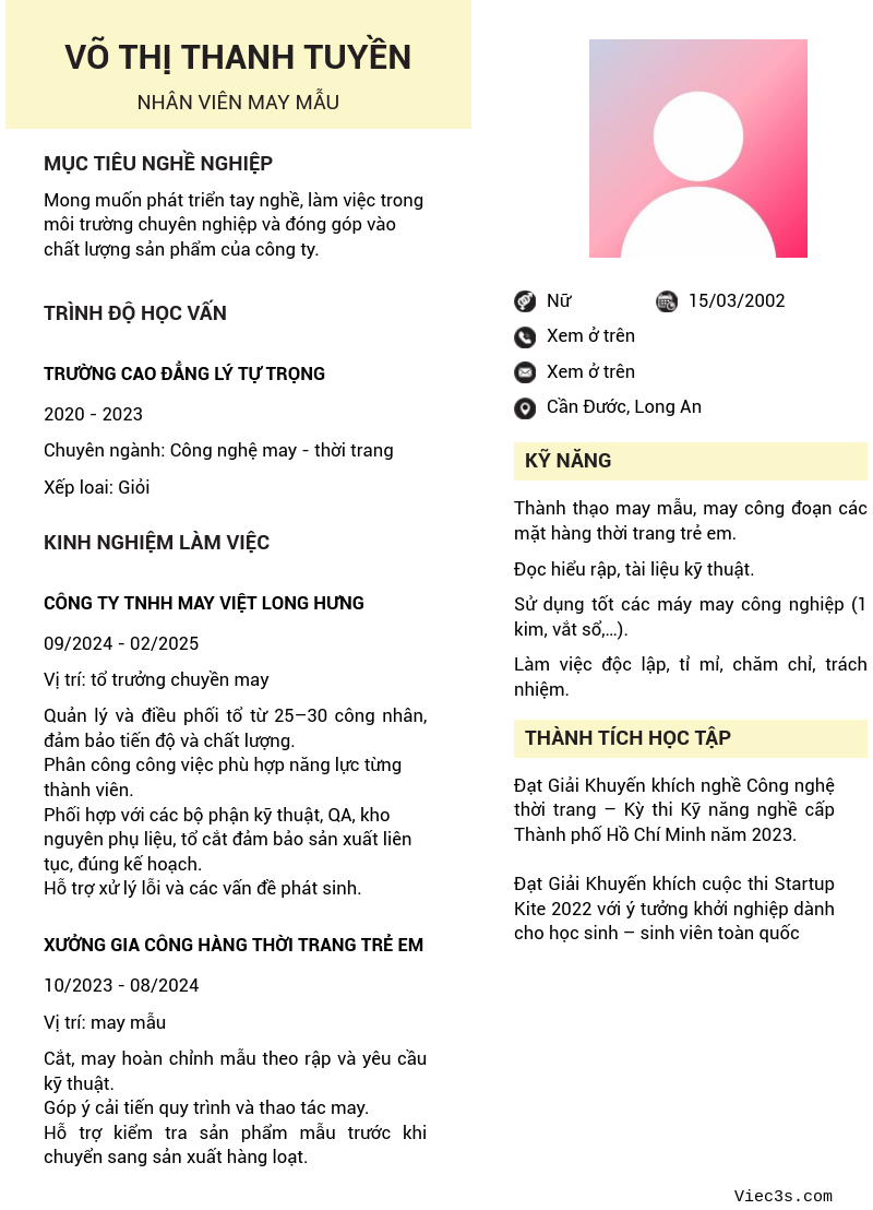 CV ứng viên