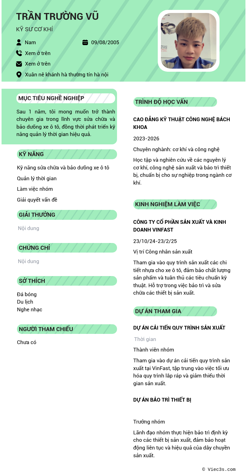 CV ứng viên