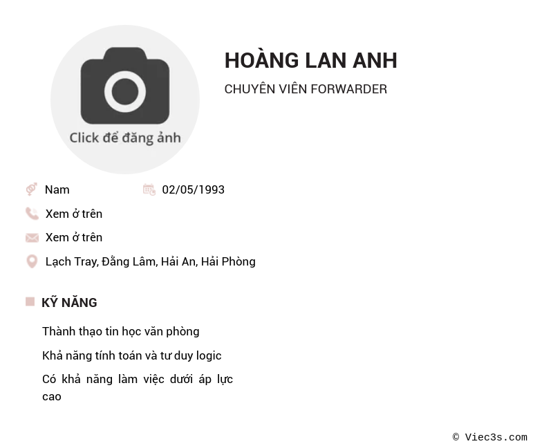 CV ứng viên
