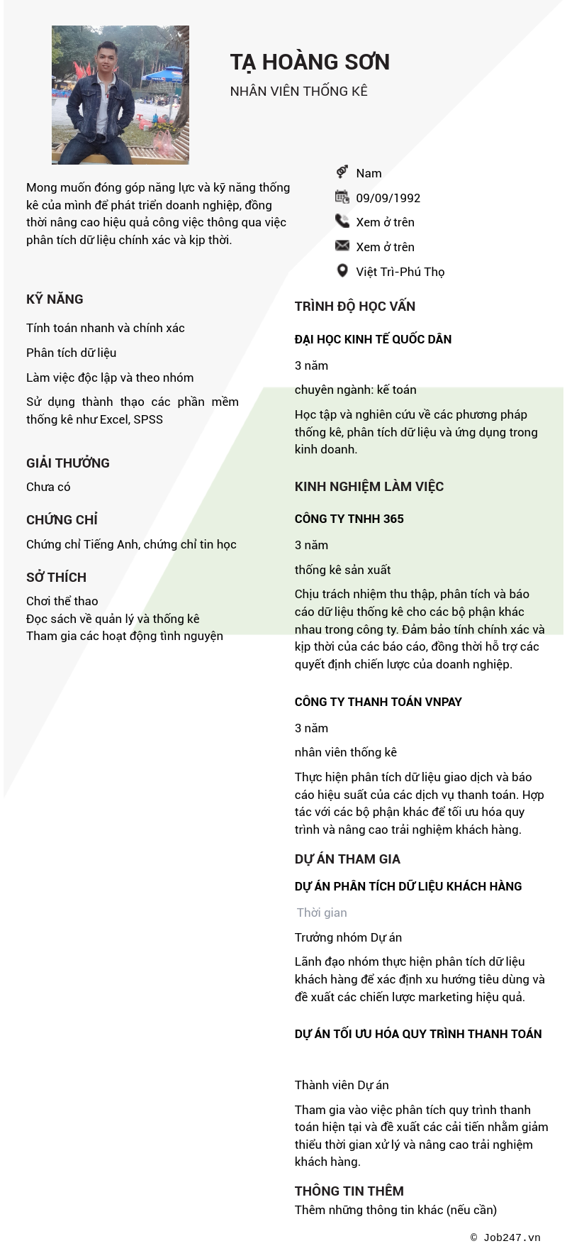 CV ứng viên