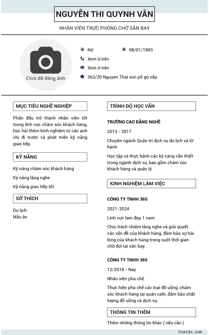 CV ứng viên