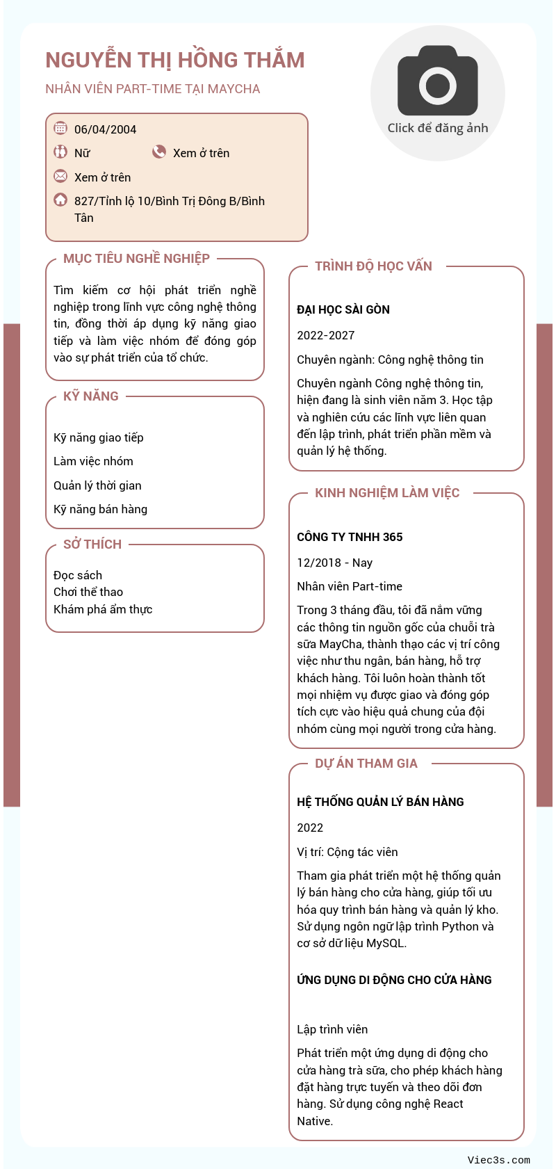 CV ứng viên