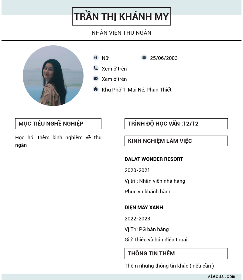 CV ứng viên