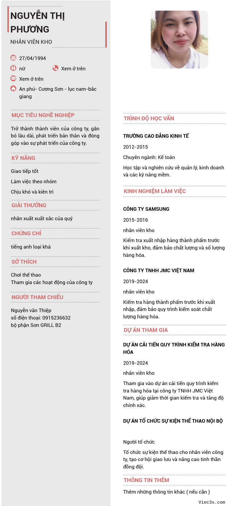 CV ứng viên